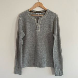 J.Crew Wallace & Barnes Cotton Henley Sweater Medium Gray